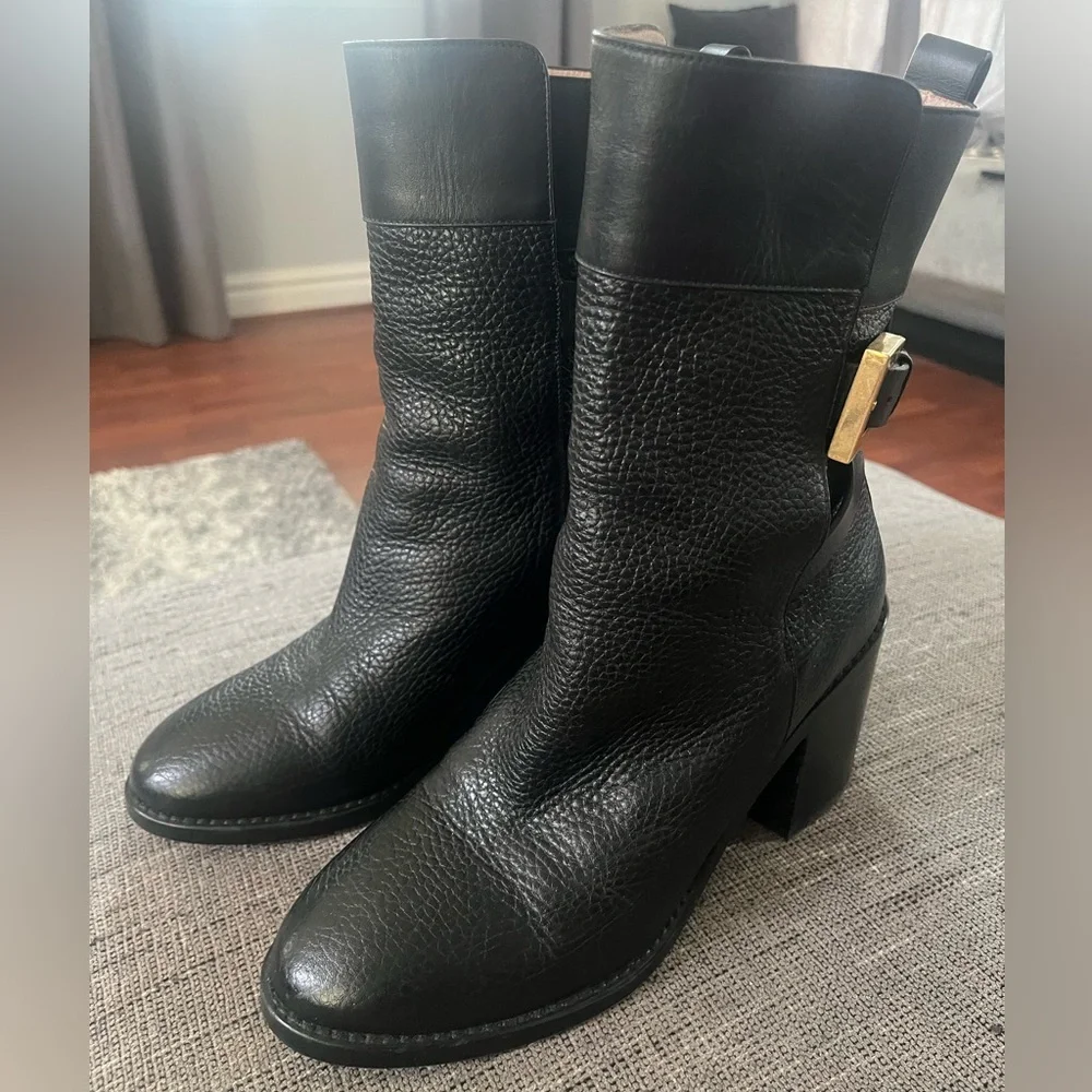 Stuart Weitzman Women’s JOPLIN Black Heeled Boots Sz 9M - Picture 3 of 11